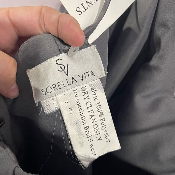 Sorella Vita Charcoal Style 8746 Maxi Dress Sz 10 - Picture 8 of 10